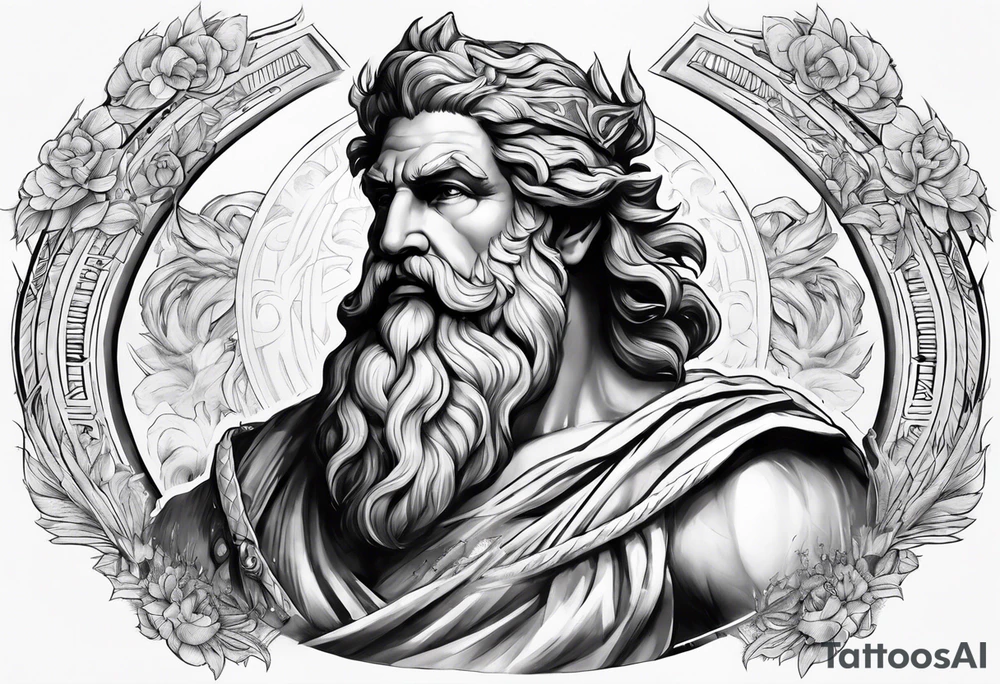Greek god zeus sleeve tattoo idea