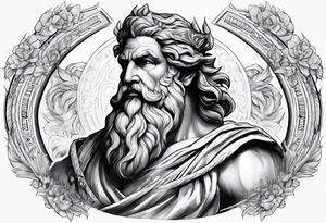 Greek god zeus sleeve tattoo idea