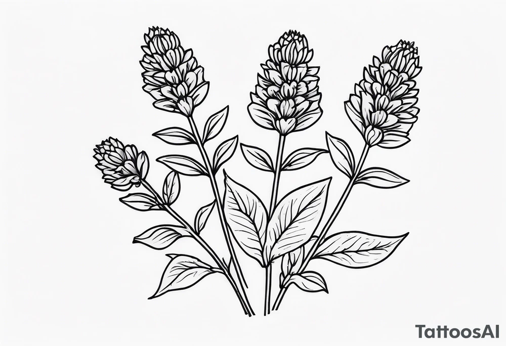 lavender flowers tattoo idea