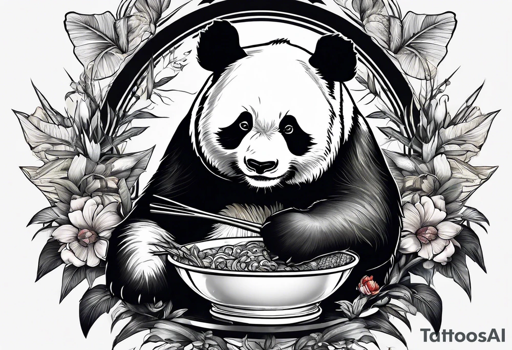 Panda eating tattoo idea