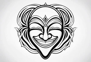 Cool looking Laughing mask tattoo idea