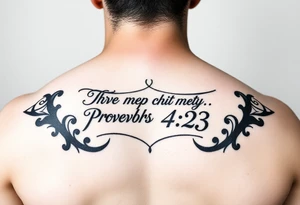 I want a tattoo with the Bible verse proverbs 4:23 tattoo idea