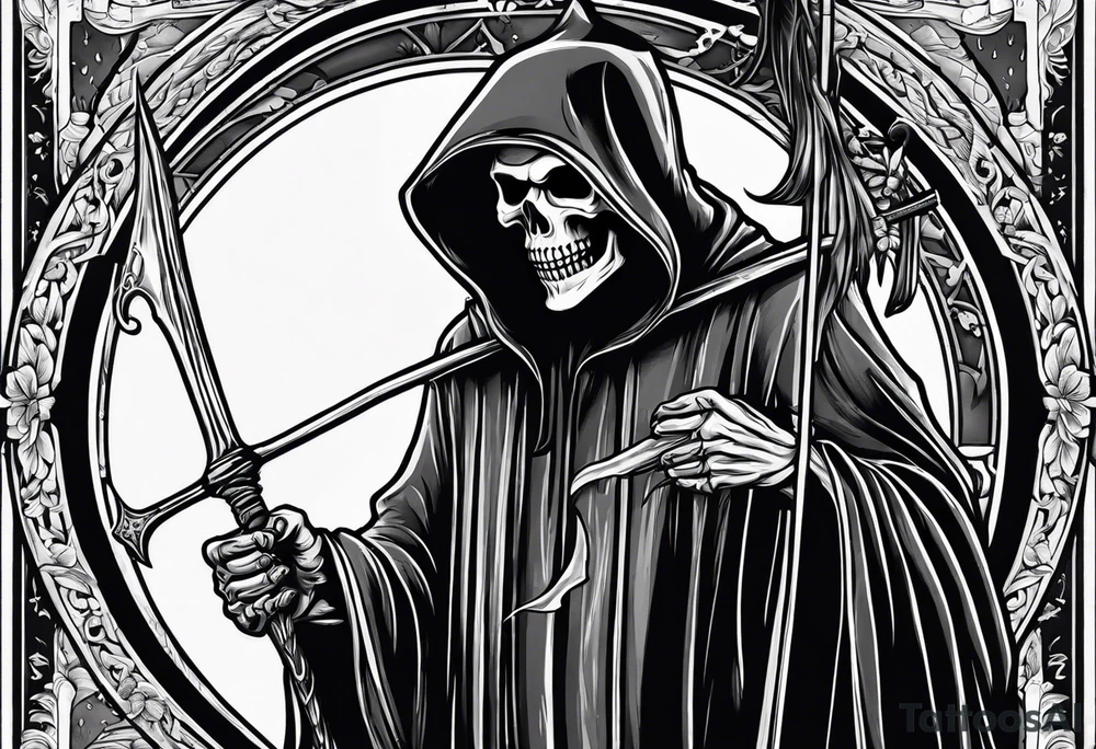 Grim reaper holding a ice tattoo idea