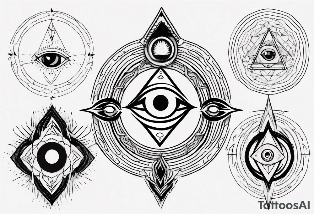 Third eye abstract fine line sketch style with artistic fill tattoo idea Third eye abstract fine line sketch style with artistic fill tattoo idea