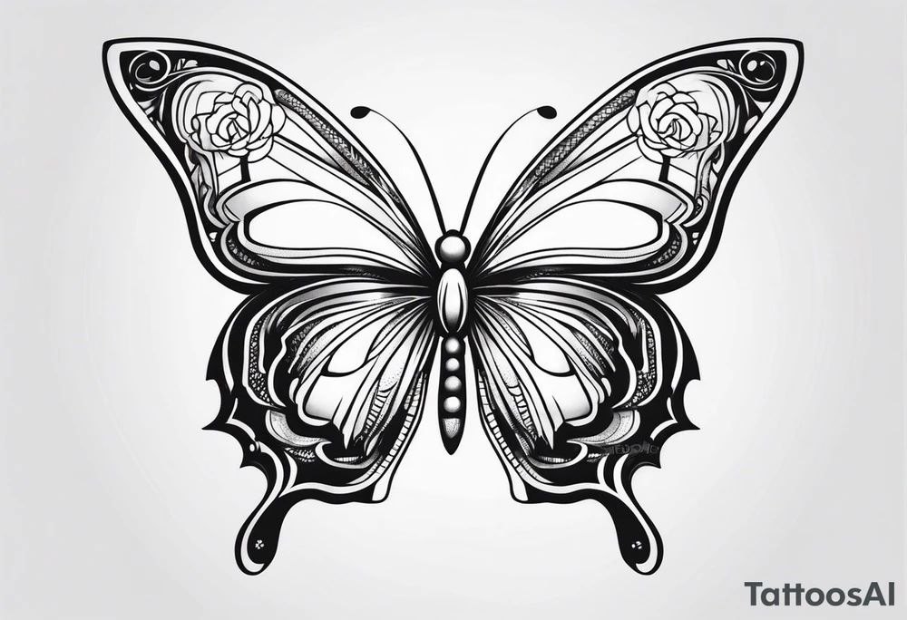 small elegant butterfly tattoo idea