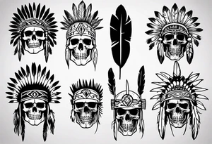 Native American Headdress, Skull, Lord of the rings, Vegvisir tattoo idea