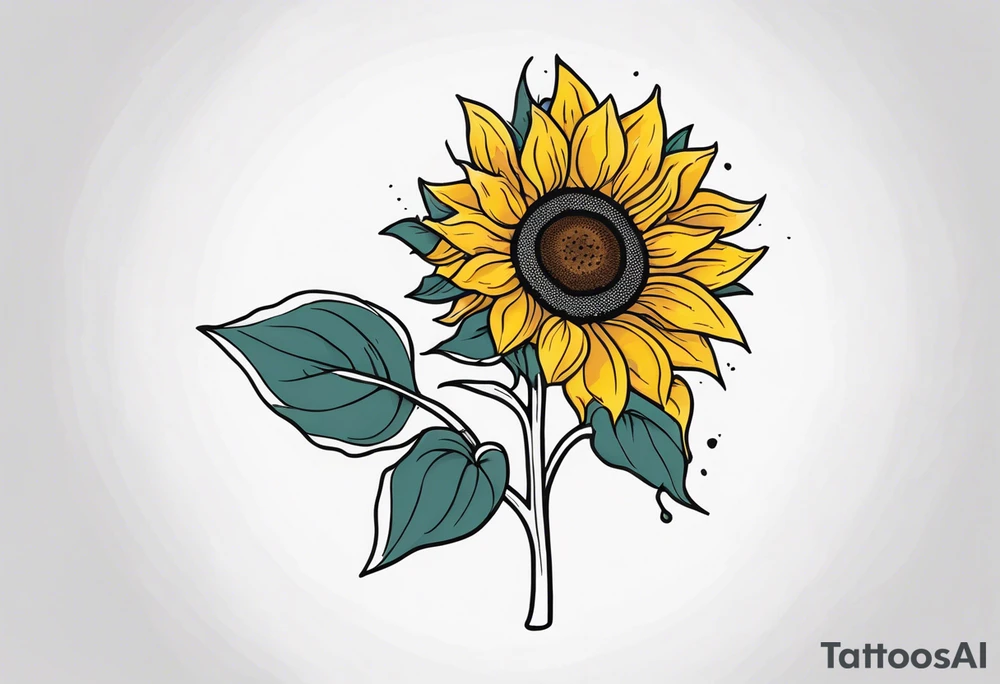 Sunflower for a male tattoo idea
