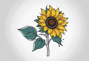 Sunflower for a male tattoo idea