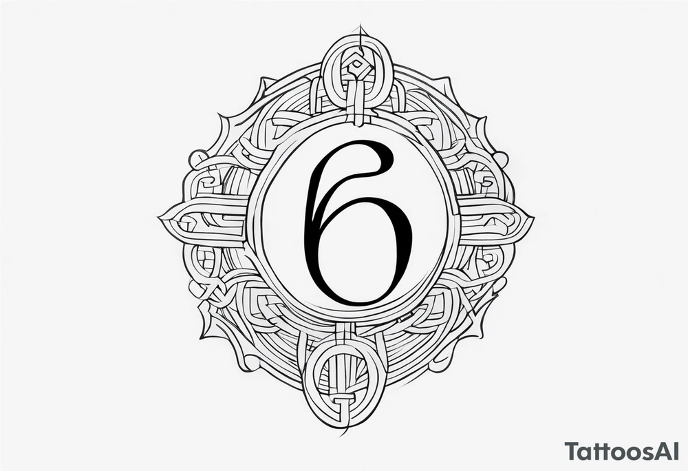 Chinese number 6 tattoo idea