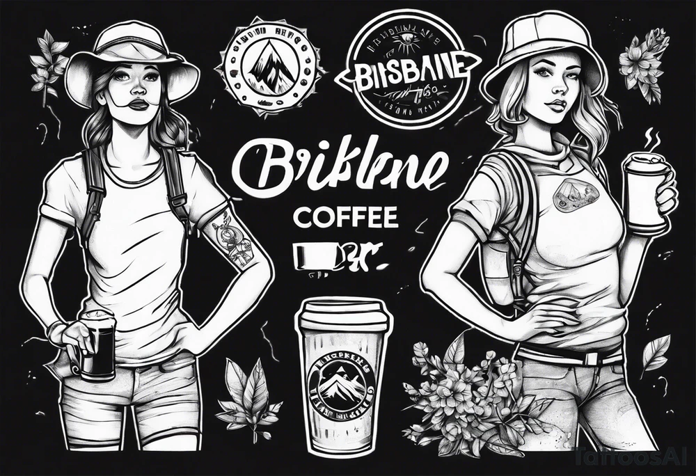 two girls, Brisbane, coffee, hiking, cycling, beer, gym tattoo idea