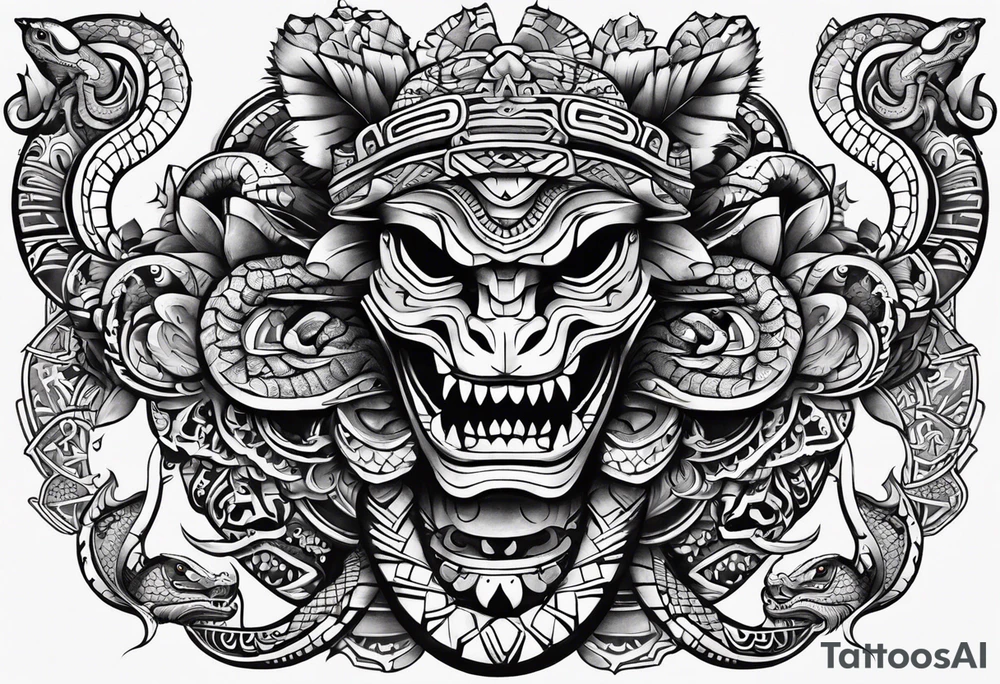 Aztec snake tattoo idea