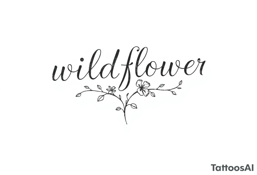 wildflower as the stem of a flower tattoo idea