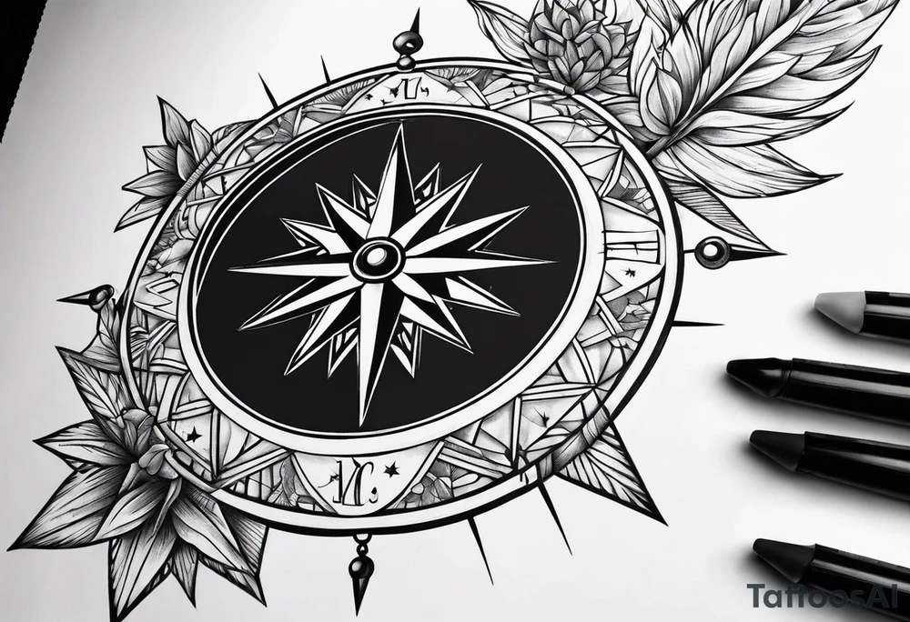 Compass stars tattoo idea