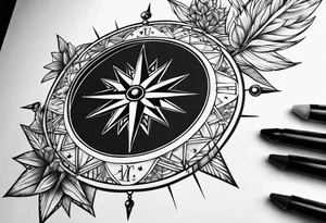 Compass stars tattoo idea