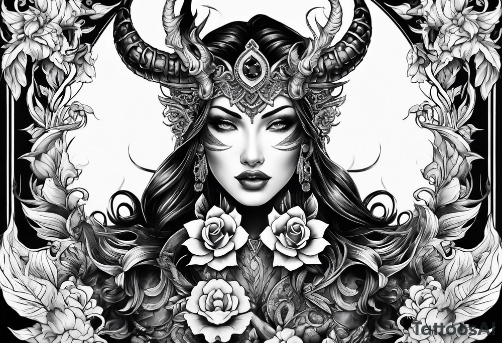 tattoo with demons for the back tattoo idea