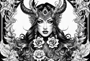 tattoo with demons for the back tattoo idea