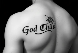 “God’s Child” going down forearm. tattoo idea