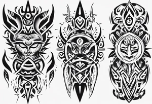 combine E and H with tribal pattern tattoo idea
