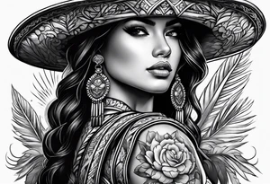 Female Mexican soldier tattoo idea