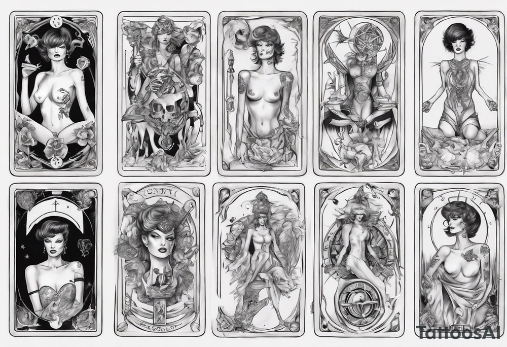 Linda Evangelista in a Tarot tattoo idea