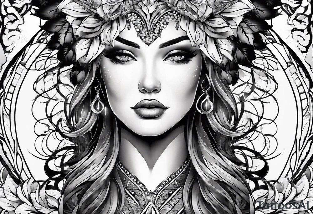 divine feminine sleeve tattoo tattoo idea