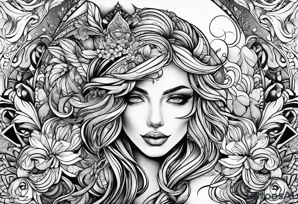 curved lines tattoo idea