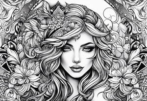 curved lines tattoo idea