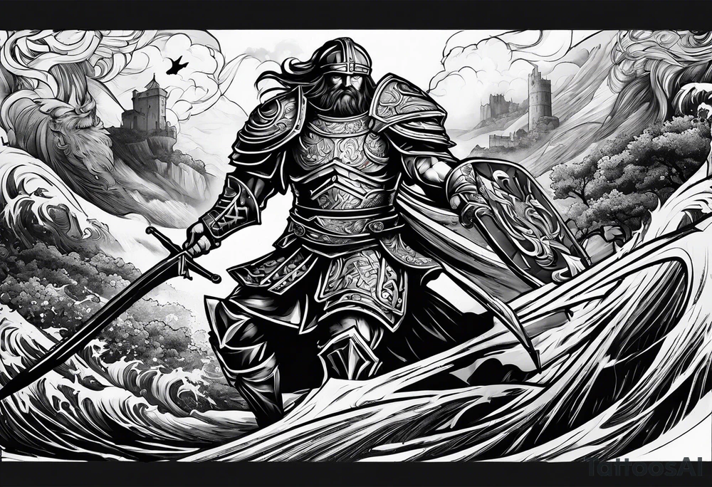 Irish warrior in battle tattoo idea