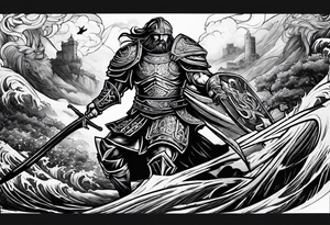 Irish warrior in battle tattoo idea