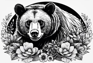 black bear and hedgehog tattoo idea