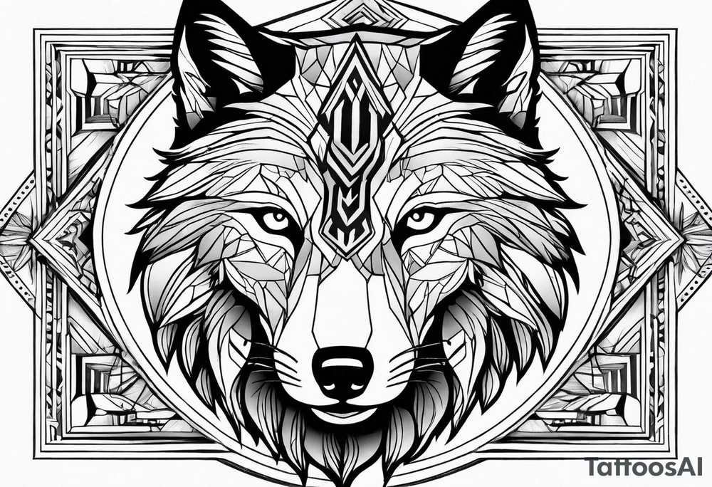 A wolf face tattoo idea