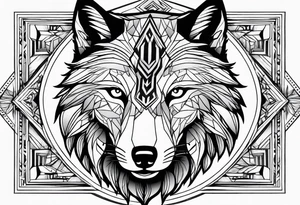 A wolf face tattoo idea