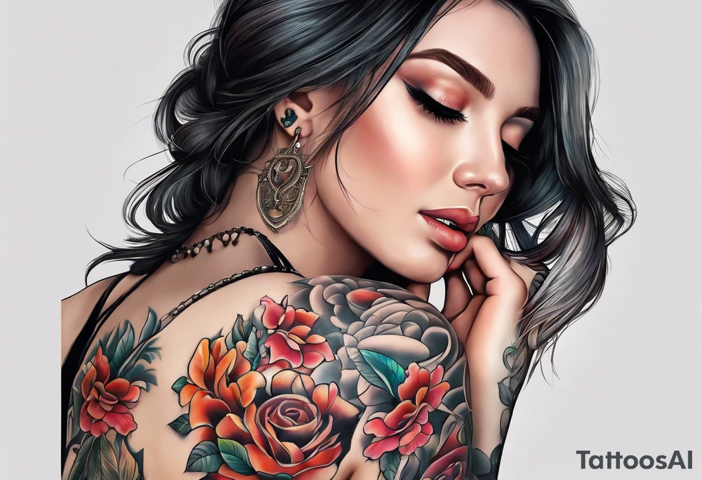 bound female hands tattoo idea