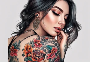 bound female hands tattoo idea
