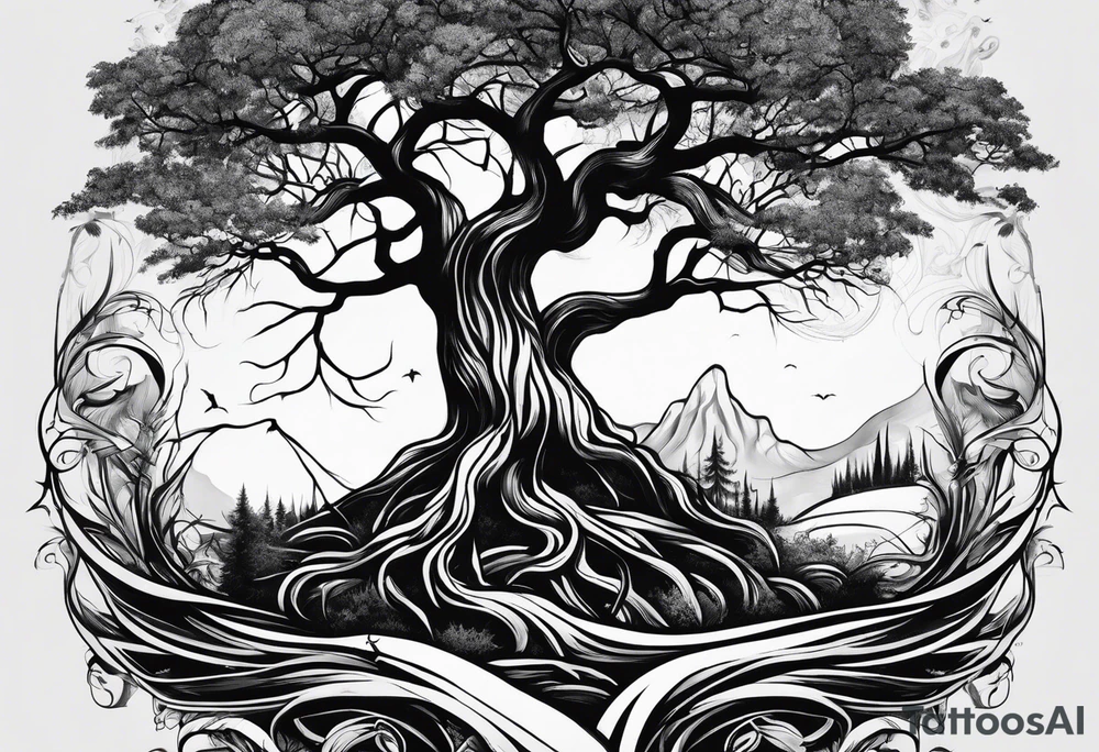 Tree roots tattoo idea