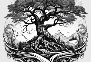 Tree roots tattoo idea