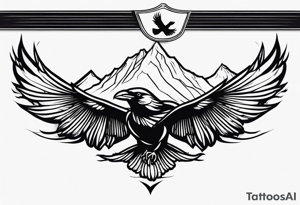 ravens in flight tattoo idea