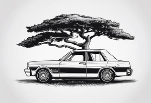"give yourself a reason" written in the trunk of a tree tattoo idea