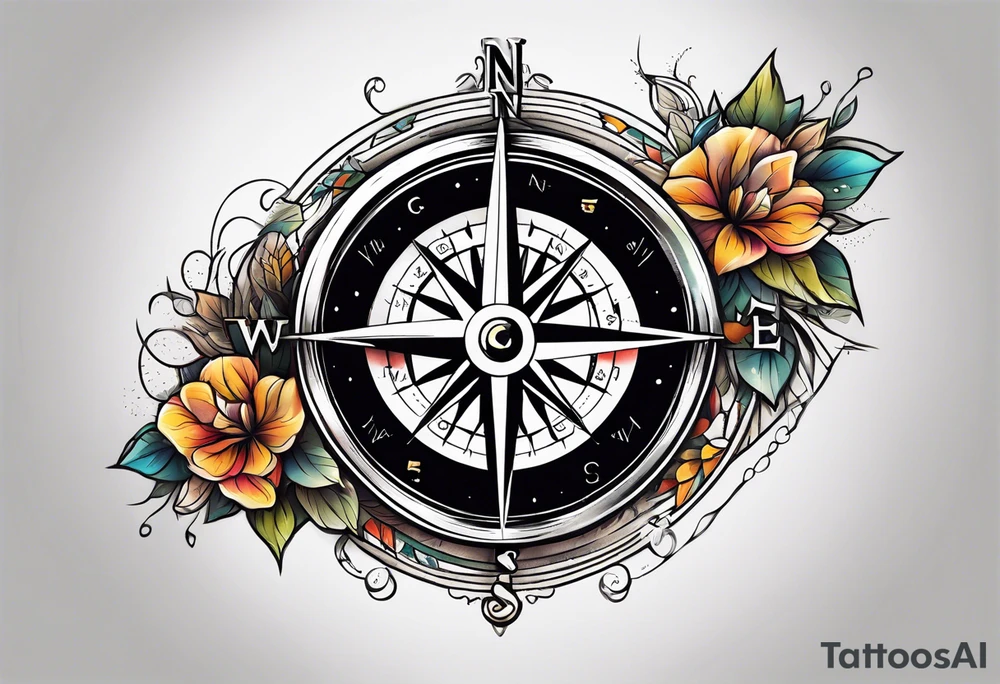 compass on a hand tattoo idea