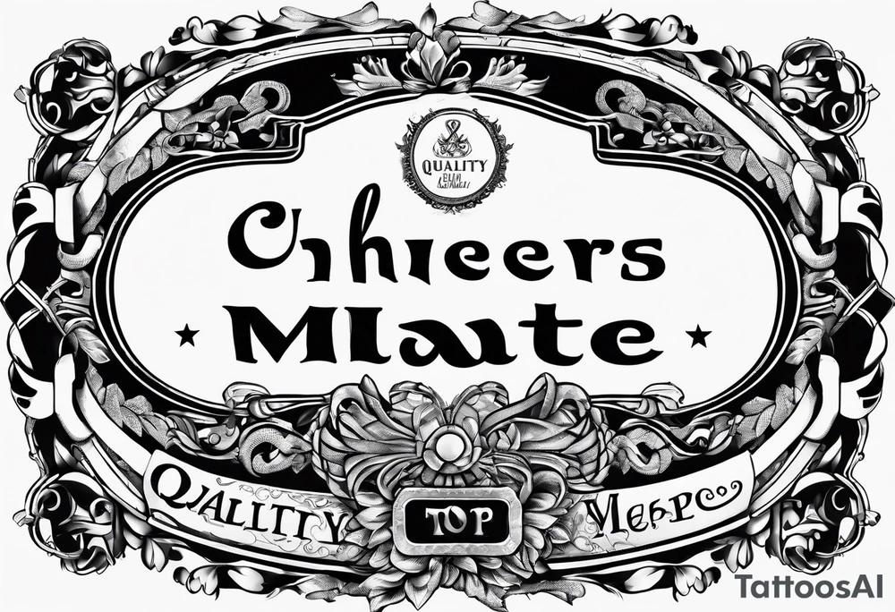 Cheers Mate text, armband +Cancer Ribbon tattoo idea