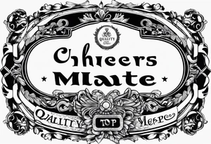 Cheers Mate text, armband +Cancer Ribbon tattoo idea