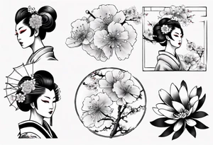 Geisha sakura tattoo idea