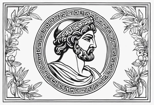 Greek, god, traditional, olive tattoo idea