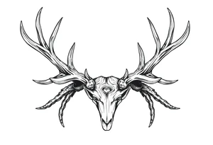 a rain deer horn with wood pattern on it tattoo idea