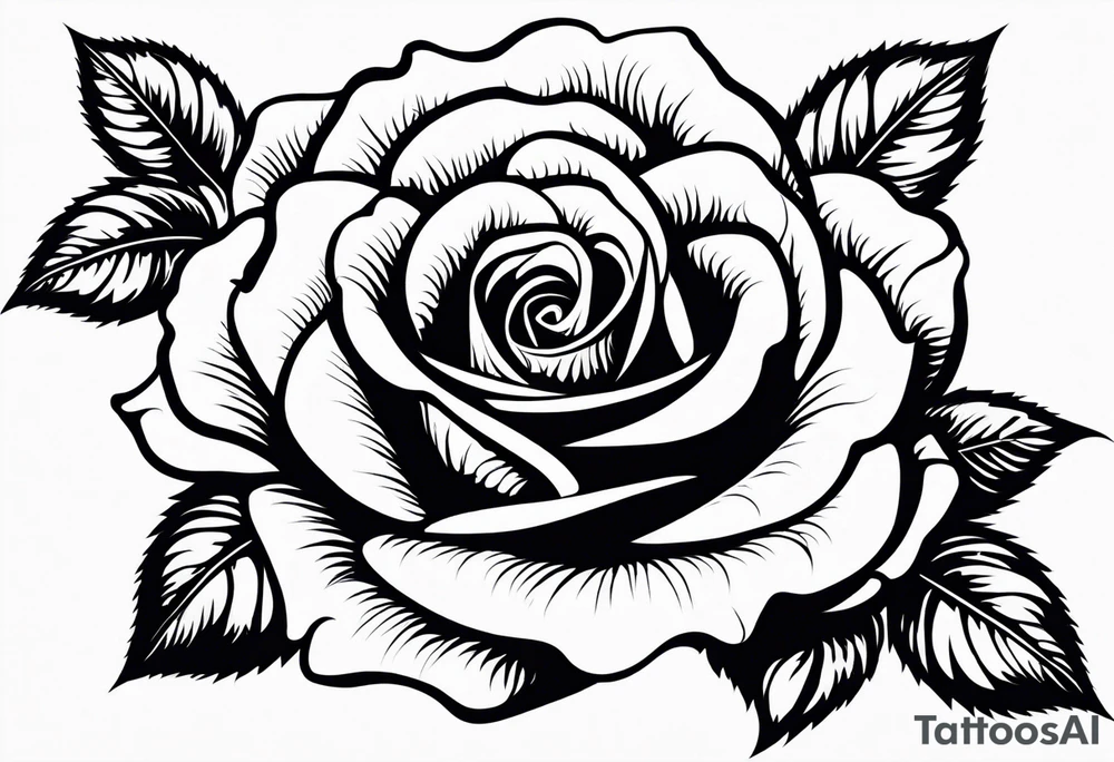 Romantic rose tattoo idea