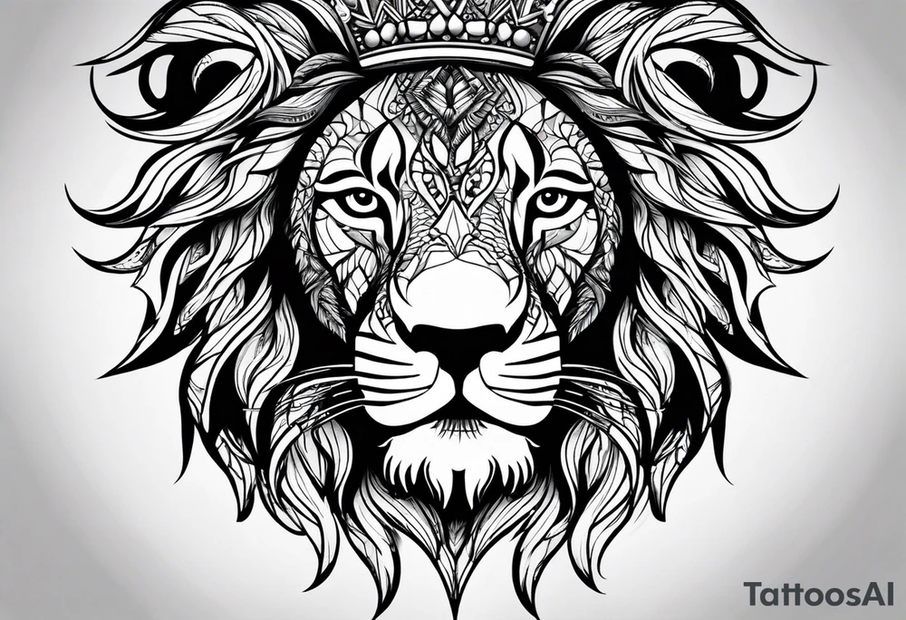 lions face tattoo idea