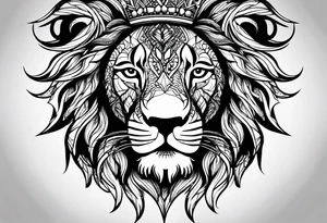lions face tattoo idea