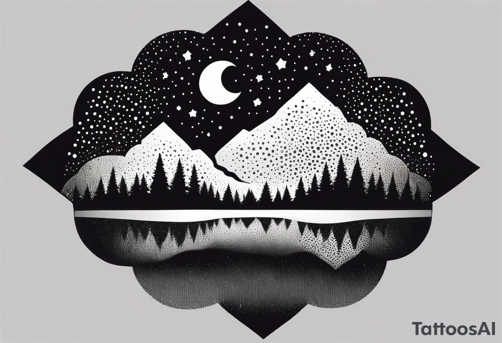 Winter night sky tattoo idea