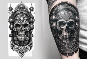 Brutal sleeve tattoo adeptus mechanicus tattoo idea