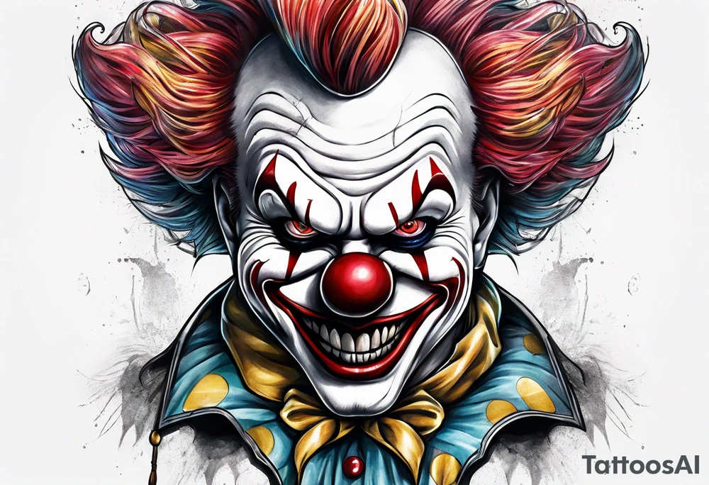 Evil clown tattoo idea